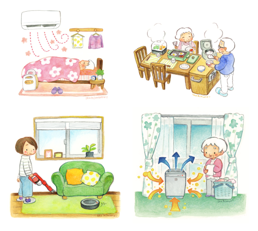 月間清流「神原サリーの家電de暮らし快適!」12月号のイラストを描きました。12ヶ月の連載最終回となります。これまでのイラストをまとめたものもアップしました。家電の面白さを教えて下さったサリー先生@KamiharaSally清流出版さん長い間お世話になりありがとうございました!#神原サリー #清流出版 