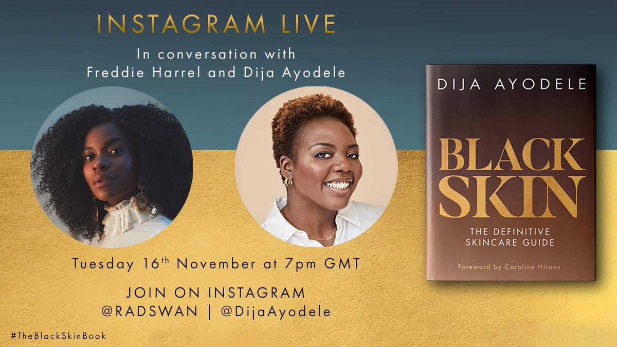 Not to be missed! A beauty founders conversation with <a href="/FreddieHarrel/">Frédérique Harrel</a> of <a href="/RadSwanWorld/">RadSwan</a> and #BSD founder @Dija_Ayodele, tonight at 7pm on Instagram.