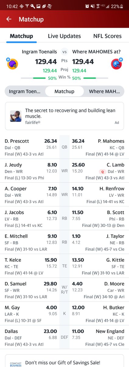 sandler777's tweet photo. @andybehrens choose your bad beat here... #tie #FantasyFootball #badbeats https://t.co/QHTkiSNVvR