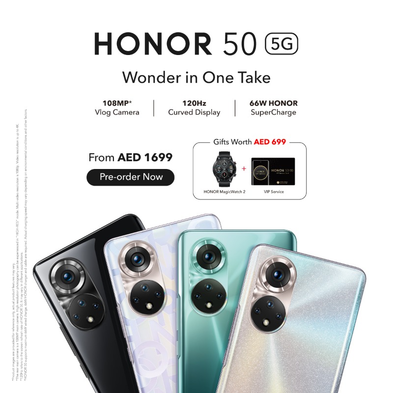Honorarabia's tweet photo. هاتف #HONOR50 اصبح متوفر الآن للطلب المسبق في #الامارات بسعر يبدأ من 1699 درهم. اطلبه مسبقاً الآن واحصل على ساعة #MagicWatch2 هدية وخدمة #HONORVIP الرائعة
اطلبه الآن: https://t.co/8V0u5VrnRG