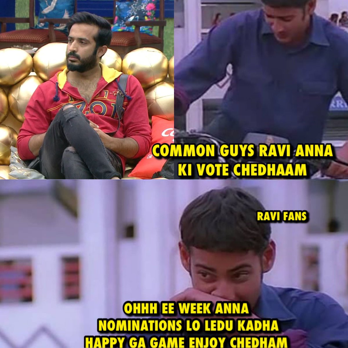 Teamravi1's tweet photo. #CaptainRavi Mass ni chusthu enjoy cheyandi 😎
#Ravi #AnchorRavi #BiggBossTelugu5 https://t.co/zIpBVJz129