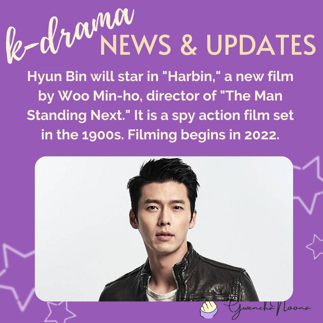 #HyunBin returns to the movies by starring in the upcoming spy action thriller #Harbin. To be directed by #WooMinHo (#TheManStandingNext), it is set in the early 1900s & tells the story of Korean independence fighters living in Harbin, China. Filming begins next year.