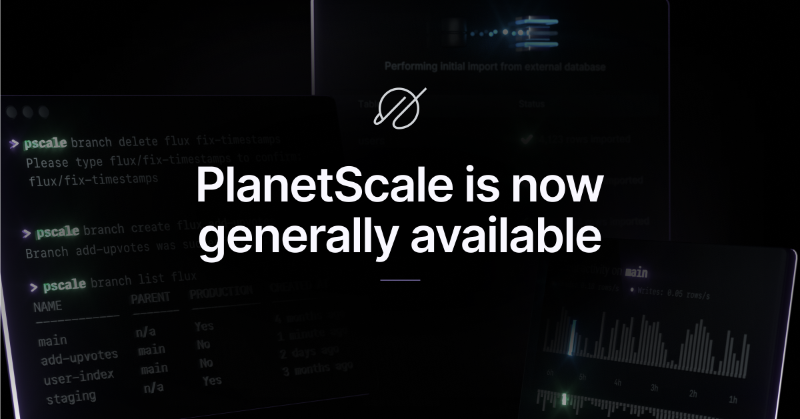 PlanetScale's tweet photo. PlanetScale is now GA.

From the first code push to GA in less than a year, we are determined to give you a serverless database platform that is powerful, easy to use, and has impeccable DX — and we're just getting started.