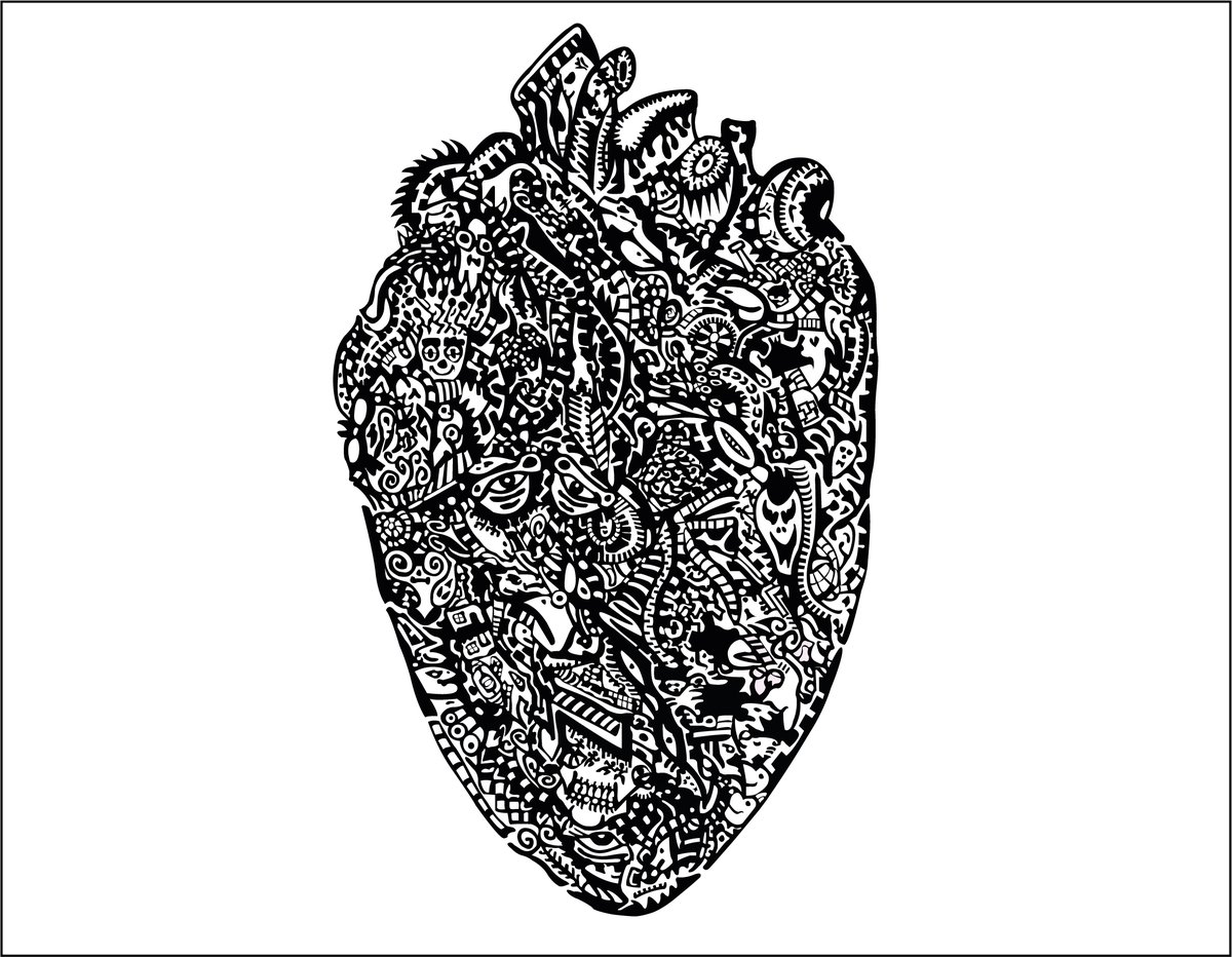 MarcoTo44820948's tweet photo. @NFT_French Well, a bit of this piece is that it shows a heart with blank parts that shows the emptiness that exists within humans today, that emptiness that reflects our inner demons, those that we choose but are always present.

Part of my black and white collection https://t.co/ZNY1WtxMr6
