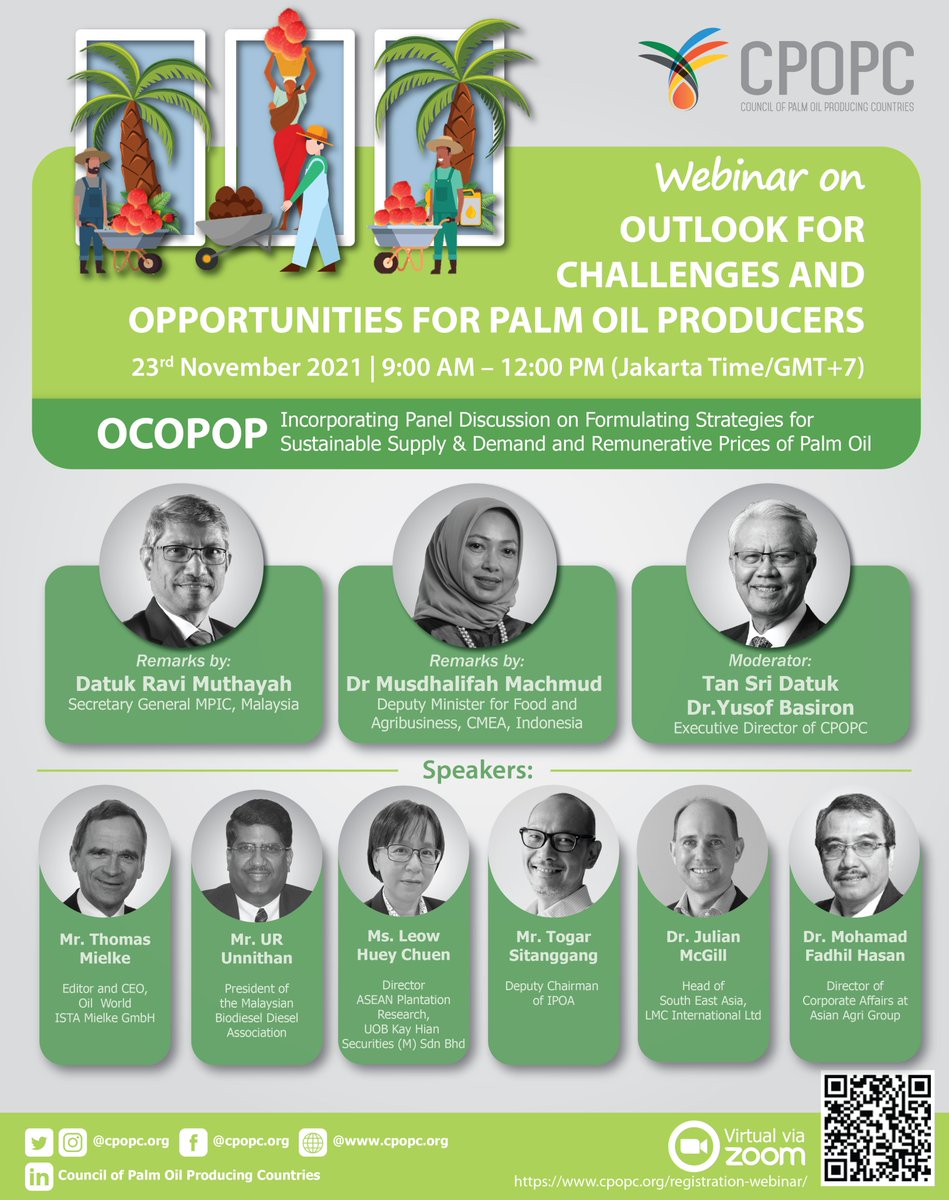 CPOPC_NET's tweet photo. In the current bullish price, it is essential for producers to develop strategies on #palmoil #supply and #demand to sustain the market. Explore the mitigation of #challenges and #opportunities for #palmoil producers in #OCOPOP🌴 To register: https://t.co/73FNzdA4lt https://t.co/lmVGTA6Er9