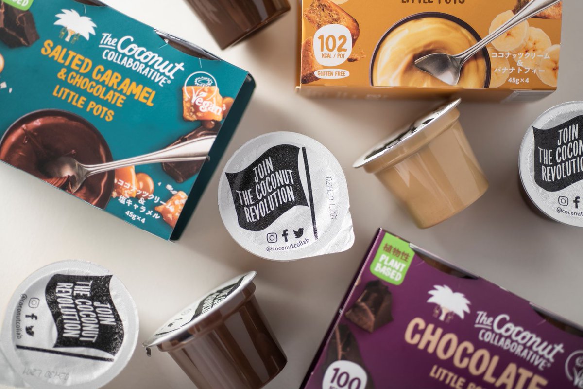 OonaMcGee's tweet photo. The U.K.'s Coconut Collaborative has landed in Japan with 3 vegan desserts using coconut cream: Chocolate, Salted Caramel, and banoffee. 486 yen for a 4-pack in stores or 24 packs for 2,140 yen online.
https://t.co/0Uwo9IwrDw #japan #vegan #coconutcollaborative @coconutcollabjp https://t.co/N5W4dSU2zq