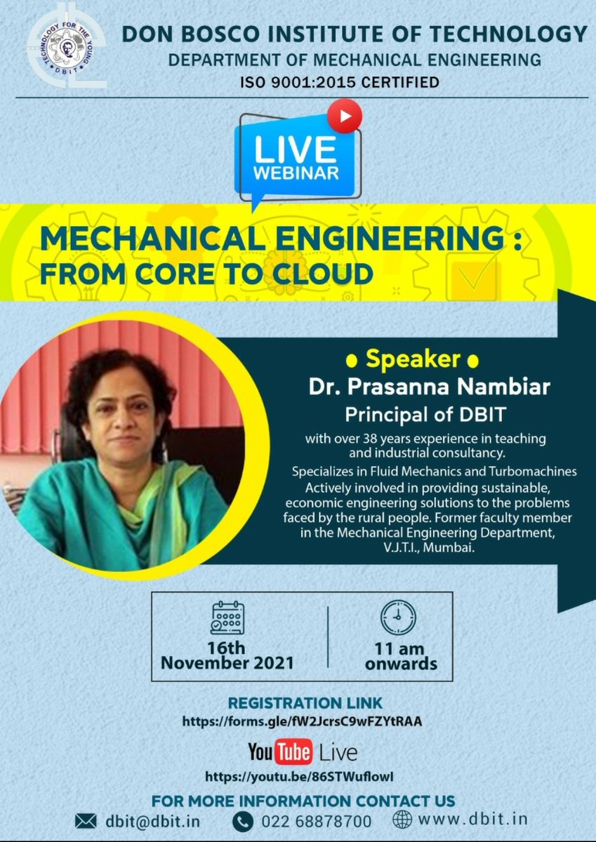 dbit_mumbai's tweet photo. And the Countdown begins ! ⏳⌛

Join the live webinar by clicking on the youtube live link 👇🏼
https://t.co/bWMTtA3k62

#dbit #dbitkurla #webinar #mechanicalengineering #dbitmumbai https://t.co/vc5uEoMlsR