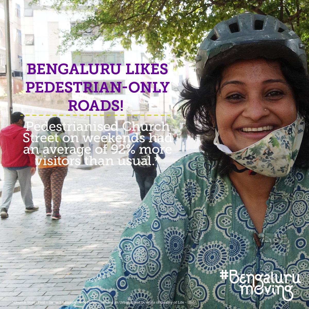BengaluruMoving's tweet photo. Church Street when pedestrianised on weekends had an average of 92% more visitors! - IISc Report
Why do you think Bengalurians like pedestrian-only roads?
#Bengalurumoving #Churchstreetfirst #pedestrianisation #sustainableMobility #Bengaluru https://t.co/qFCCZEUh1l