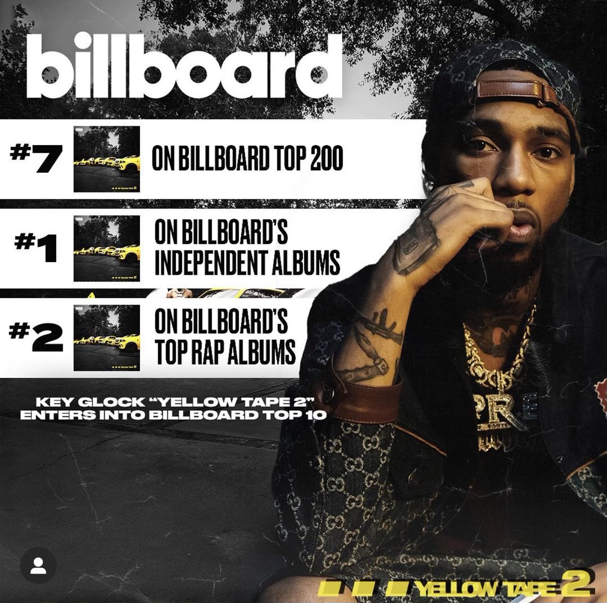 KeyGLOCK's tweet photo. thanxxx 💛 @billboardcharts https://t.co/zaa3BUvG95