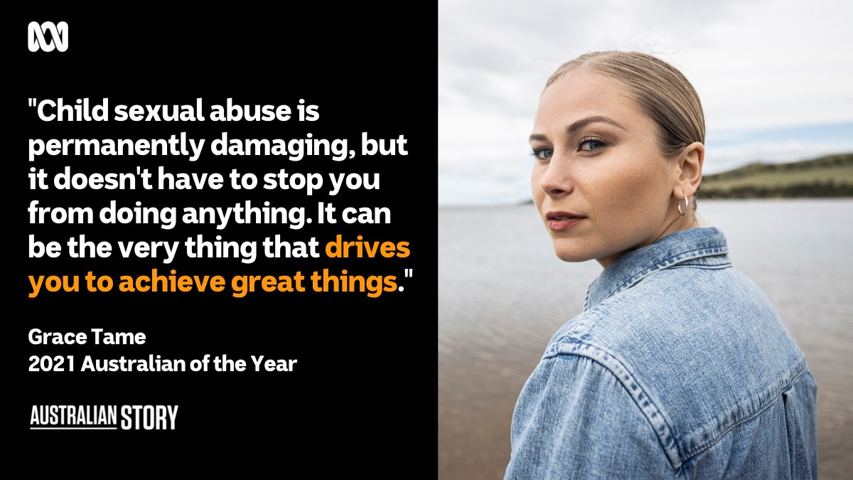 AustralianStory's tweet photo. “Grace has done amazing things for breaking down the stigma and putting the blame right where it needs to sit, which is at the feet of the perpetrators.” #AustralianStory @tamepunk https://t.co/SDBYLntUOr