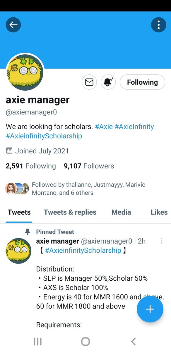 marvugbinada's tweet photo. @axiemanager0 Done! Manager🙏 @sajean1990 @RowenaSanguenza @SalduaSam .please follow @axiemanager0 🔔 https://t.co/YvZidkgF25