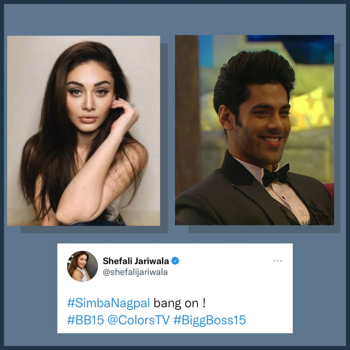 SimbaFanclub1's tweet photo. We love you @shefalijariwala 

@SimbaNagpal7 

#SimbaNagpal #SimbaSquad #SimbaScads #Simba #BiggBoss15 #WeLoveYouSimba #ShefaliJariwala https://t.co/e6pfOdp9mi