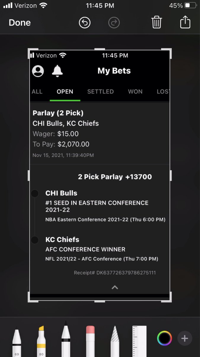 Davetye18's tweet photo. Alright I’m convinced,   Now get hot mahomes.    137-1 .  #whynot.  #dabull @JoeOstrowski @RickCCamp .   137 seems high,  or maybe I’m buzzed good 🤷🥃. https://t.co/N8EEDXawxS