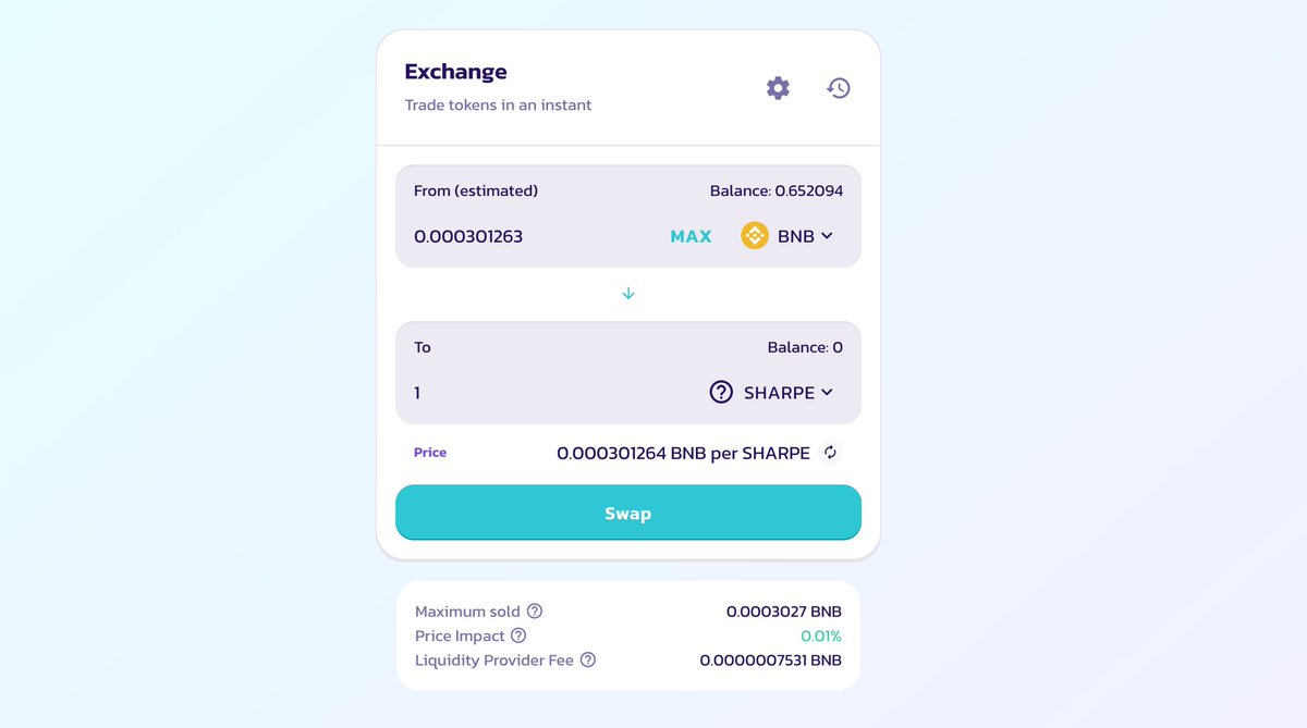 sharpe_finance's tweet photo. Trade $SHARPE at PancakeSwap now. Token address is 0x1d9542d224EE6f2D41E3B11cB63f1e9041F93CC8

#PancakeSwap #BSC #DeFi https://t.co/ORFCWoiOjB