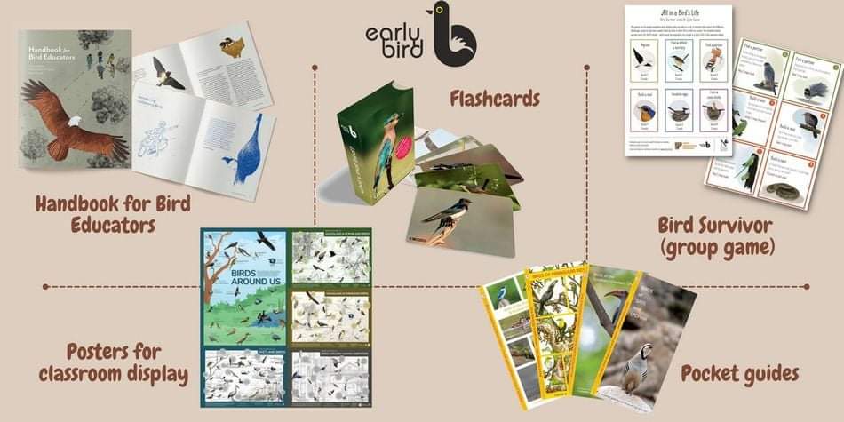 earlybirdncf's tweet photo. Launching Earlybird India's Kit for #BirdEducators that has the Handbook for Bird Educators, posters, pocket guides and Flashcards!

Check our store-
Kit for Educators: https://t.co/92TVI0Kj0v
Gift Pack for Children: https://t.co/5IPH8kay2Y

#NatureEducation https://t.co/b8gfzyk0Zz