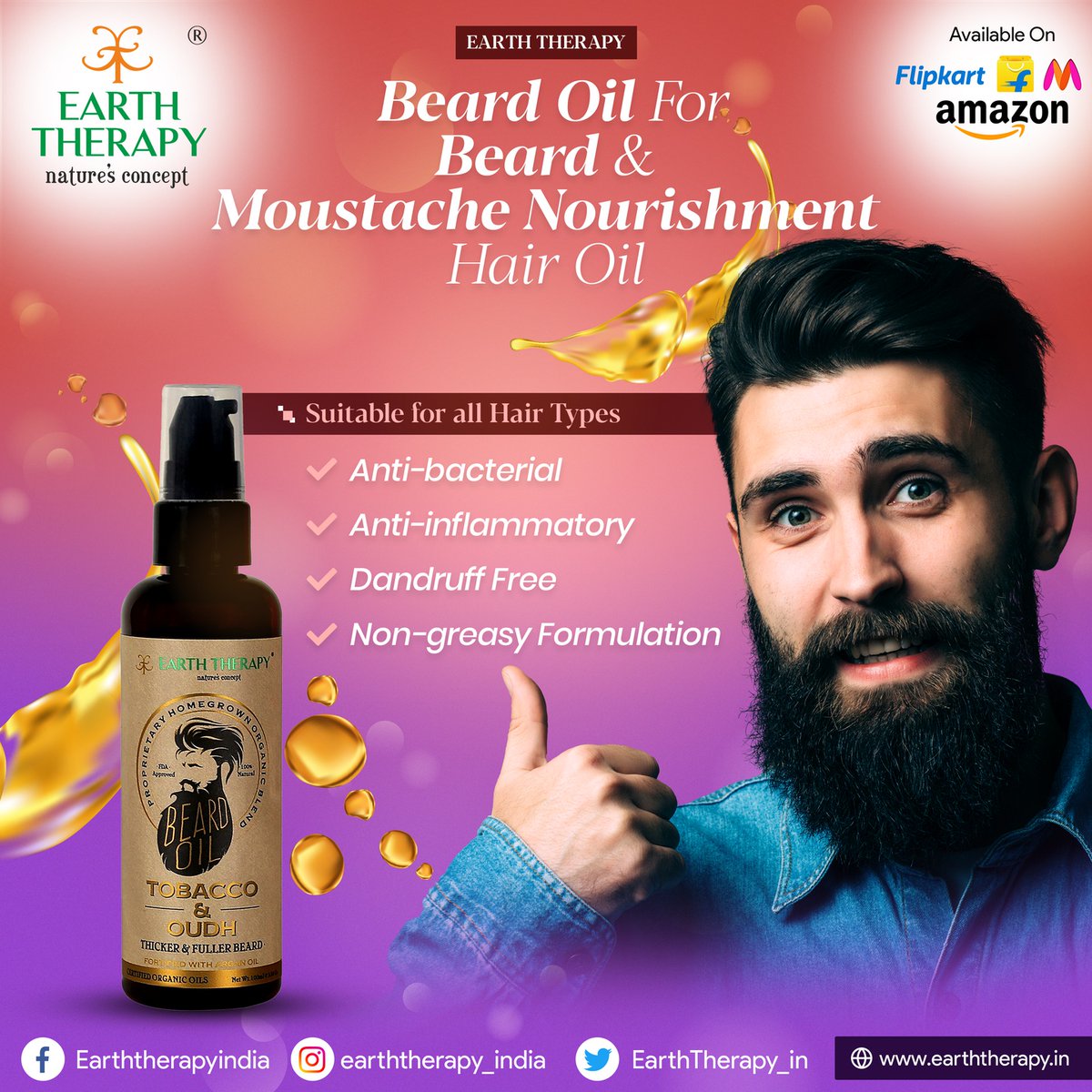 EarthTherapy_in's tweet photo. Why use Earth Therapy beard oil?

We know what you’re thinking: beard oils can be greasy and messy. At Earth Therapy, we’ve developed a formulation that is clean, lightweight way use Earth TherapyWhy use Earth Therpay beard oil?

 #beardboybbq #beardboy😈 #beardboyankur https://t.co/uTzIFTAfWd