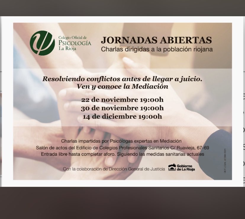 Ven y conoce la #mediacion #larioja <a href="/COP_La_Rioja/">COP La Rioja</a>
