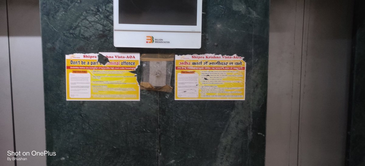 iambhushan's tweet photo. @amit7774 @Gen_VKSingh This is how we residents of Shipra Krishna Vista threatened on participating in elections https://t.co/PFZPw6hpc8