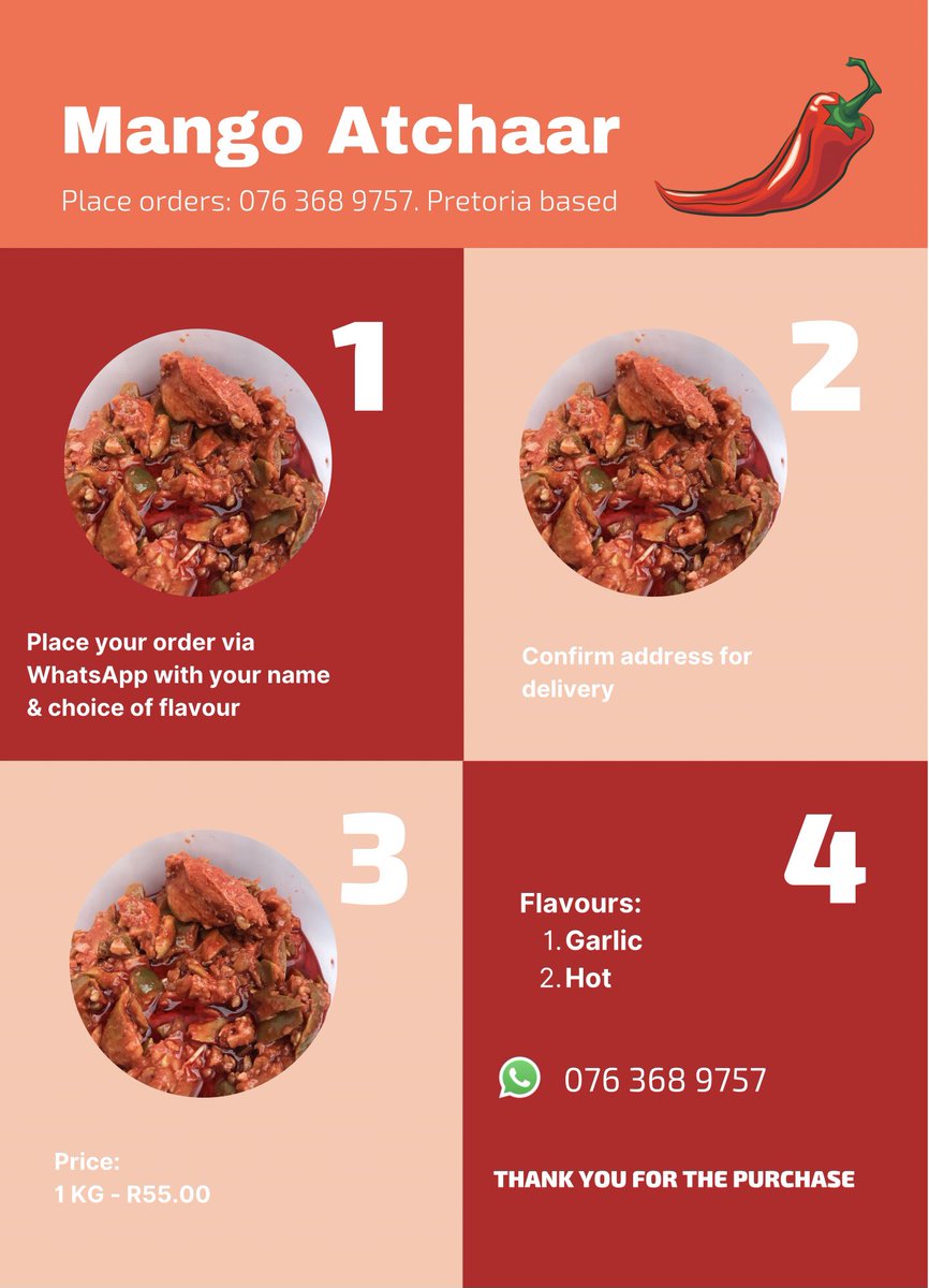 sweetbasilcon's tweet photo. Hey guys I sell atchaar in Pretoria East. I deliver too ☺️
#smallbusiness #GirlTalkZA https://t.co/m6VDmGA0Pk