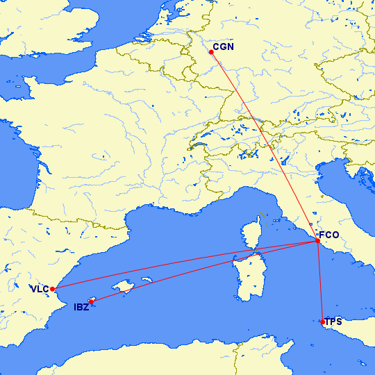 Ryanair load 4 new routes from 🇮🇹Rome Fiumicino in Summer 2022
🇩🇪Cologne
🇪🇸Ibiza
🇮🇹Trapani
🇪🇸Valencia

12 other routes are stated but no flights loaded as yet