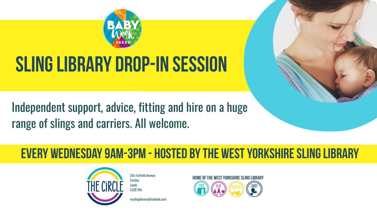 wyslinglibrary's tweet photo. @BabyWeekUK - @wyslinglibrary are hosting tomorrow’s free event - drop in sling and carrier support - 9am-3pm. Helping you to carry them ❤️ #wyslinglibrary #babyweek #babyweekleeds #parentingsupport #allwelcome #leeds #babyweek2021 https://t.co/Qoz2EVSuTR