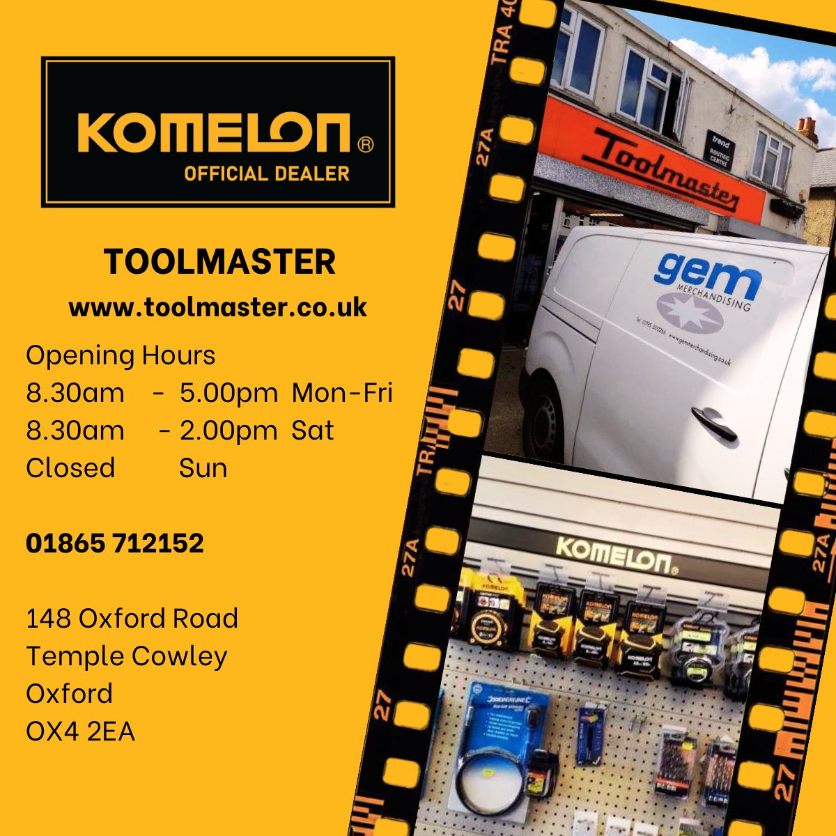 KomelonUK's tweet image. Toolmaster Oxford Established over 40 years are a superb Official Komelon Dealer who supply a large selection of tools both in-store and online🧰 #komelon #toolmaster #handtools #tools #tapemeasure #toolshop #building #construction #trades #diy #oxford #gemmarketing