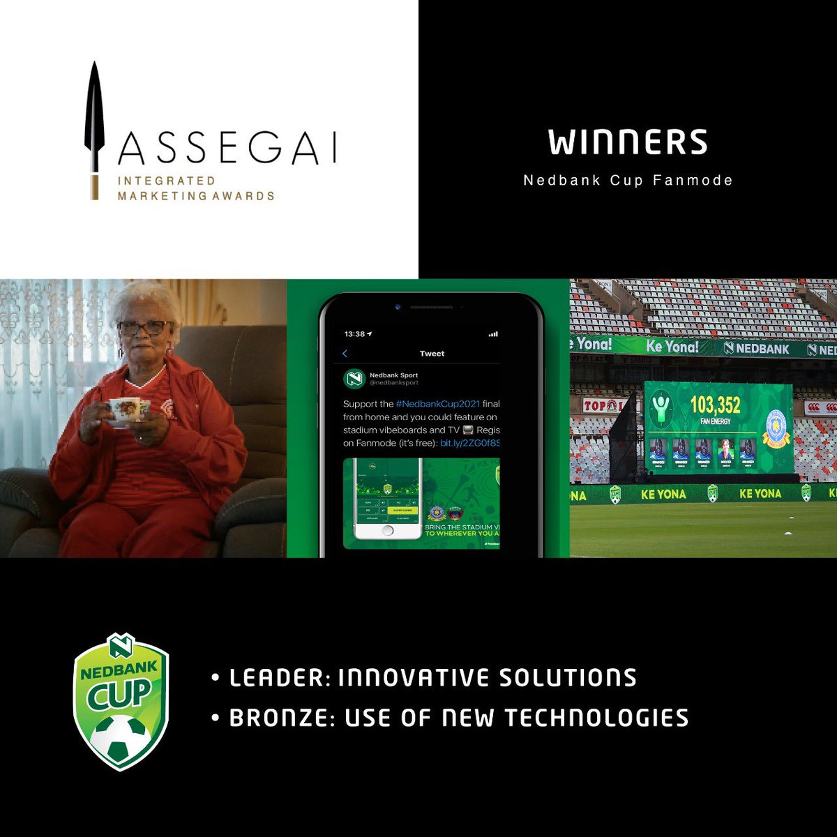 levergy_sa's tweet photo. Seven awards across six different categories at this year's @AssegaiAwards for #TeamLevergy and @Nedbank 👏💚 #AssegaiAwards2021 https://t.co/JFpYwjcgP5