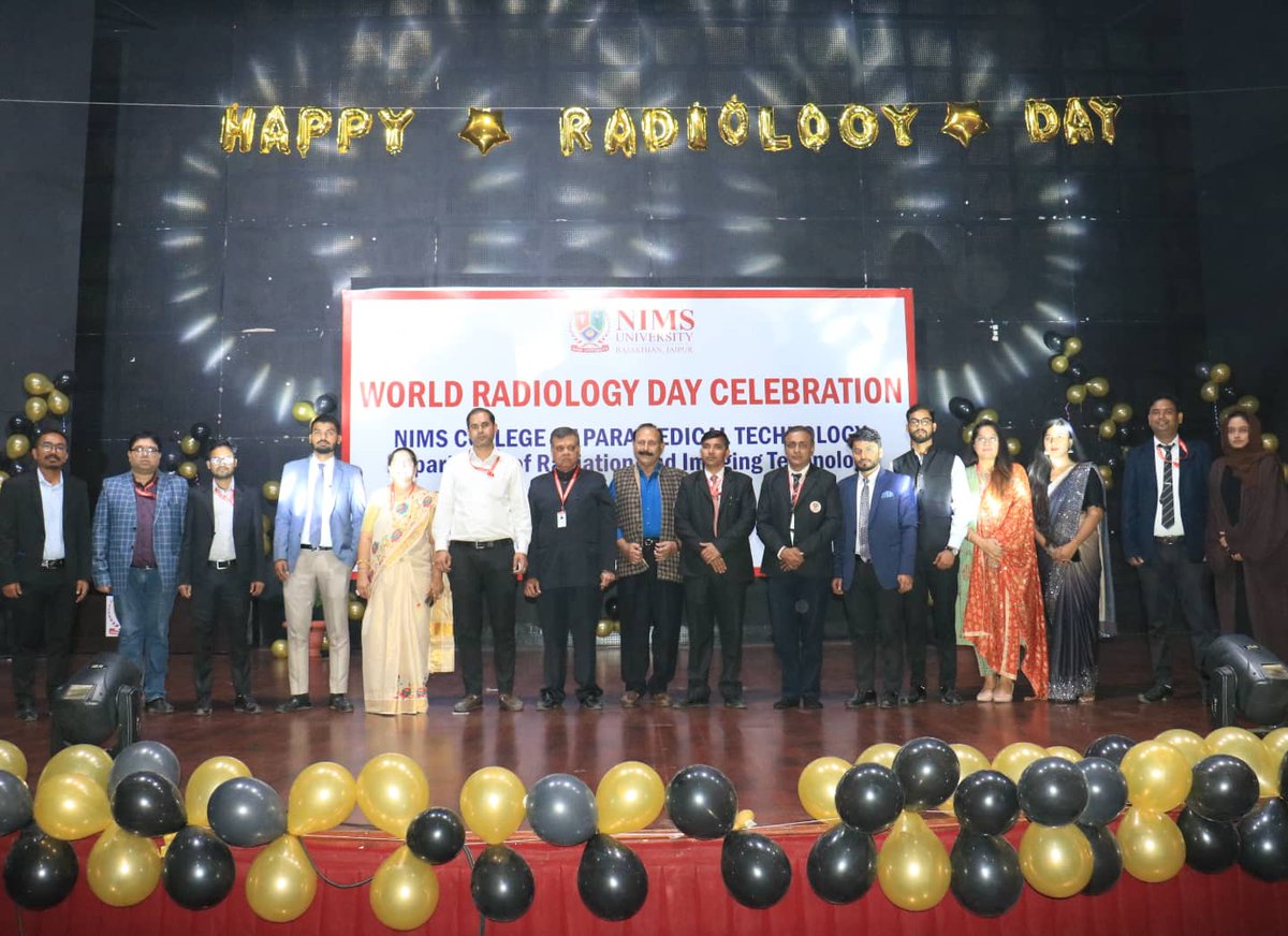 NimsUniversity's tweet image. Department of Radiation and Imaging Technology(NIMS college of Paramedical Technology) celebrated "World Radiology Day"  and also, students showcased their talent beautifully. 
#NIMSUniversity #Rediology #WorldRediologyDay #ParamedicalCollege