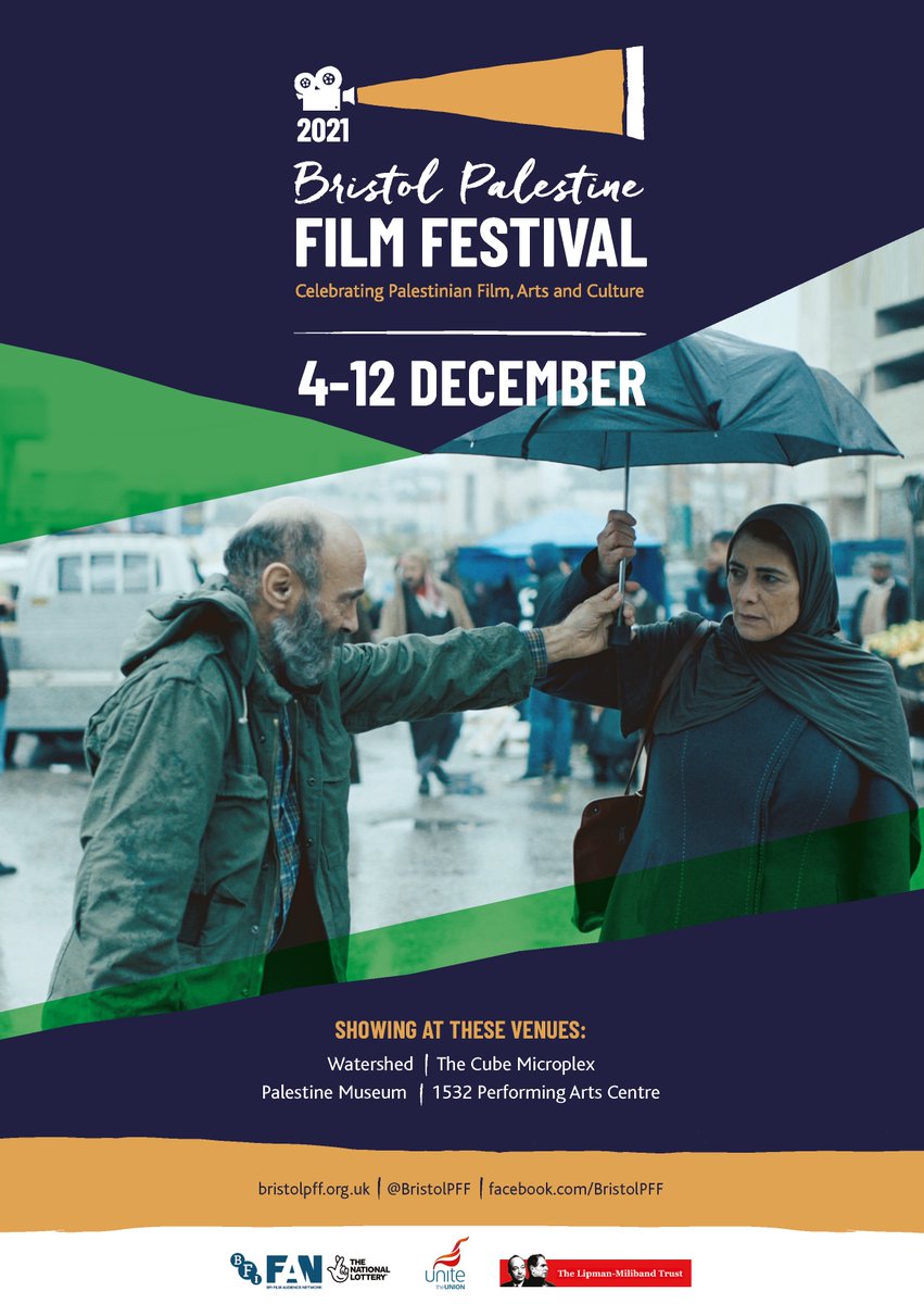 BristolPFF's tweet photo. 🇵🇸 We’re back to the big screen this year, bringing a full slate of new dramas, docs and shorts from Palestine. #BPFF2021 kicks off with a play – The Shroud Maker on 4 Dec, before we dive into a packed programme of screenings across the city from 5-12 Dec. https://t.co/5Z5c4ObJcB https://t.co/okBiVeYX1D