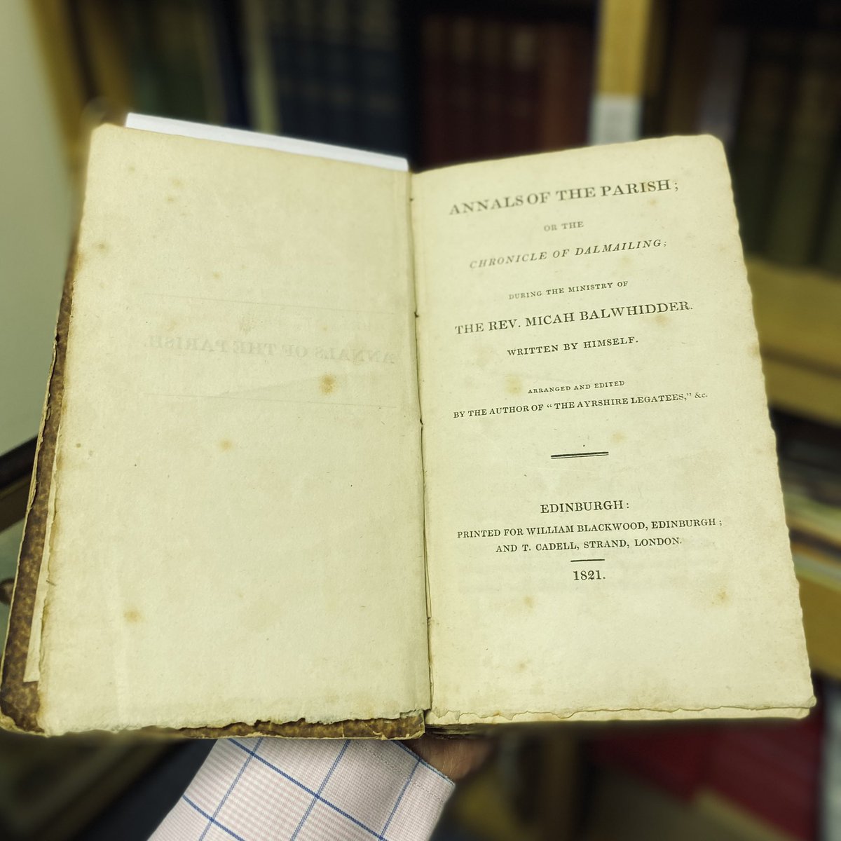 Got myself a nice first edition of Galt’s Annals of the Parish. 

Partly to aid in making the <a href="/JohnGaltSoc/">John Galt Society</a> video marking the bicentenary of its publication, partly because… I wanted to have it. 📚