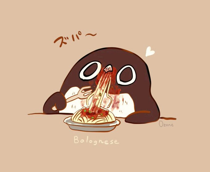 【ズパー】
ミートソースパスタを食べるアデリーペンギン🍝ベタベタ…
#アデリーペンギン 