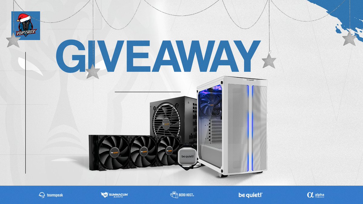 ᴄʜʀɪꜱᴛᴍᴀꜱ ɢɪᴠᴇᴀᴡᴀʏ

How to enter:
- Follow @Vuptrox on Twitter
- Follow @Vuptrox on Instagram
-❤️&amp; 🔁 this Tweet
- @ 2 Friends

1x Bundle:
- Pure Base 500DX White
- Pure Loop 360mm
- Pure Power 11FM 750W

24.12.2021 - 🇩🇪/🇦🇹/🇨🇭
Total value: ~320,00€

#VPXFAM #Giveaway