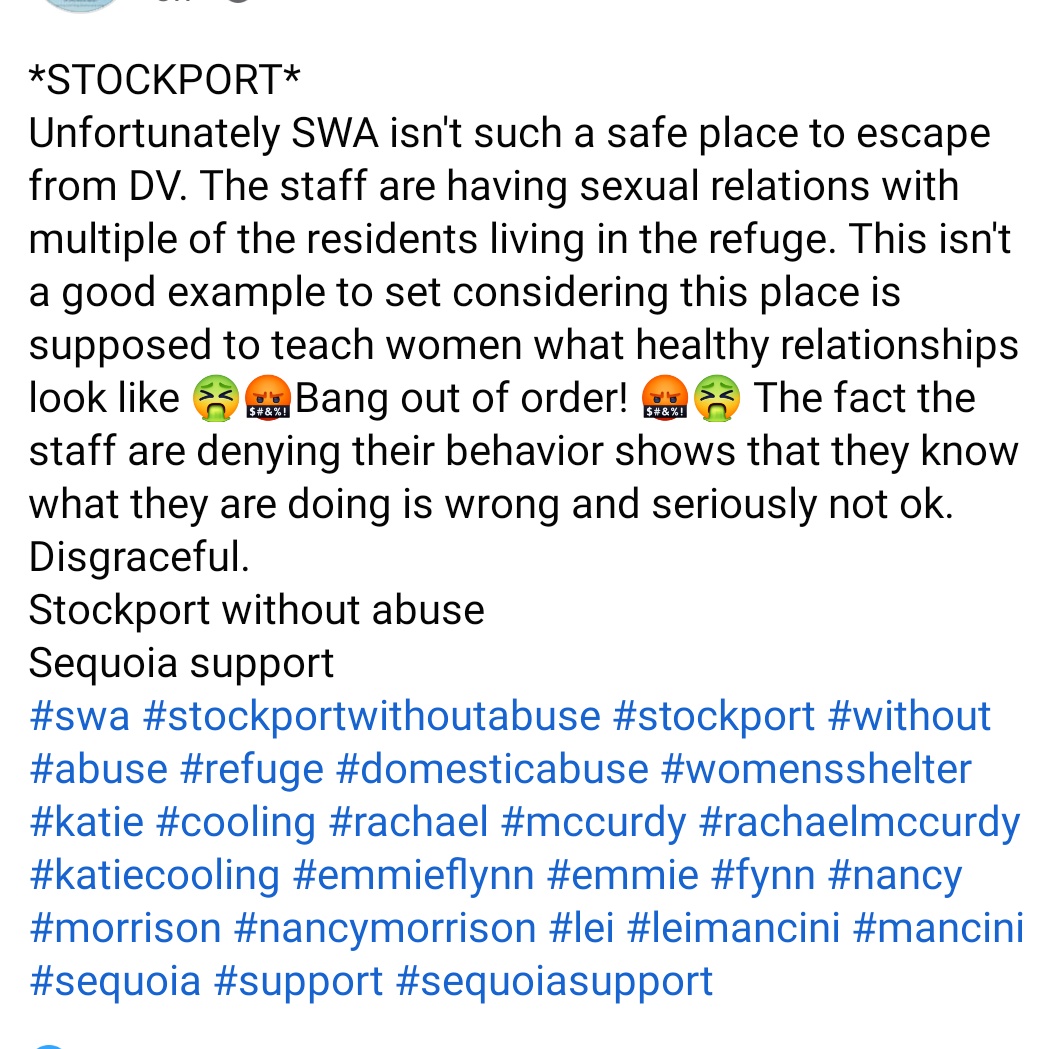Happyplace2412's tweet photo. @MelisYourgirl #swa #stockportwithoutabuse #stockport #without #abuse #refuge #domesticabuse #womensshelter #katie #cooling #rachael #mccurdy #rachaelmccurdy #katiecooling #emmieflynn #emmie #fynn #nancy #morrison #nancymorrison #lei #leimancini #mancini #sequoia #support #sequoiasupport https://t.co/u1A7AXBURn