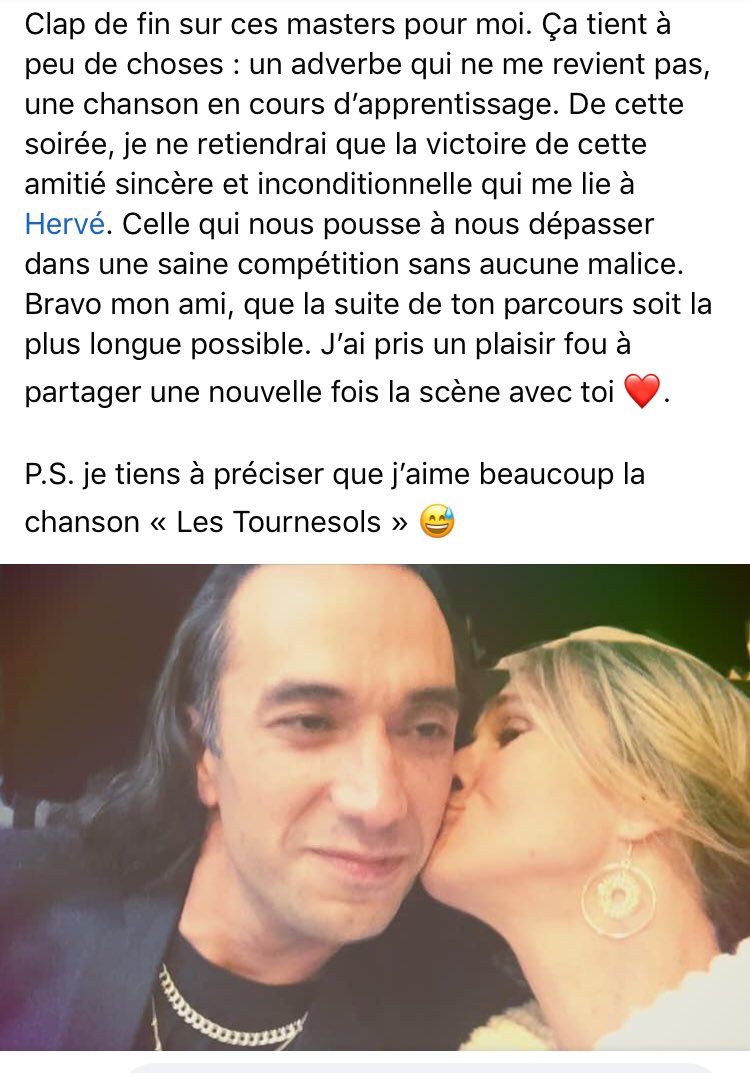 Clap de fin sur ma participation aux masters ca tient à...