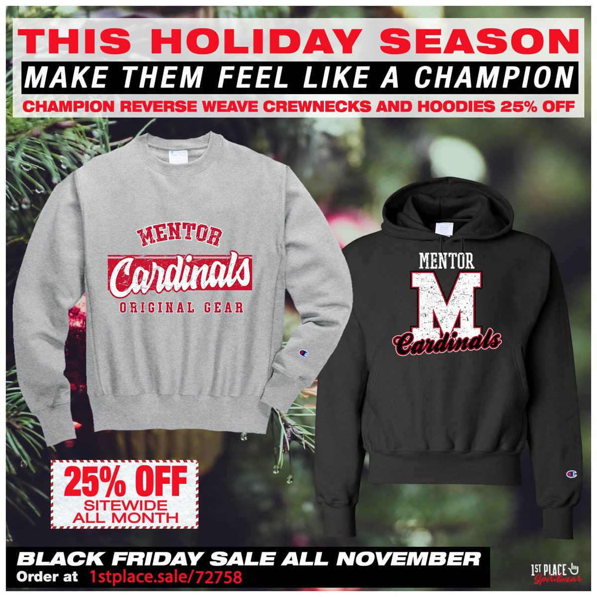 jsorge2's tweet image. Support the Memorial Middle School PTA this holiday season- Champion Reverse Weave hoodies and crewnecks are the ultimate in comfort and quality, and they are 25% off! Order now for delivery before the holidays. @1stPlaceSpiritwear
1stplace.sale/72758
