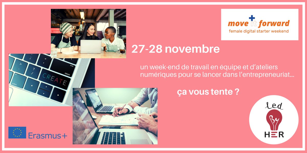 11 days left until our Move It Forward+ event for women entrepreneurs here in Paris! Register now if you want to support women in leadership. (event in French) eventbrite.co.uk/e/move-it-forw…
<a href="/EUErasmusPlus/">Erasmus+</a> <a href="/ledbyherorg/">LedByHer</a> <a href="/ChiaraCondi/">Chiara Condi</a>