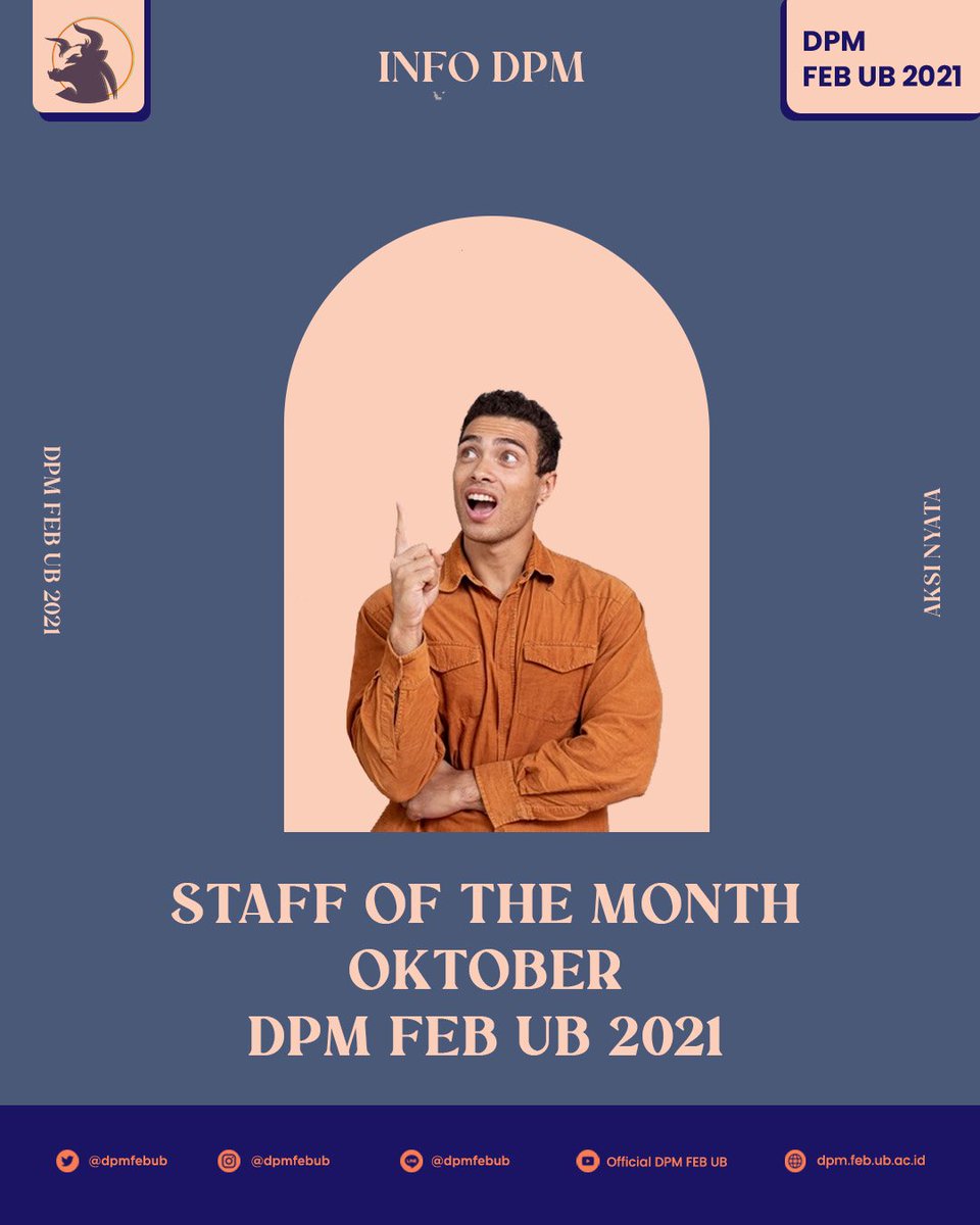 DPMFEBUB's tweet photo. [STAFF OF THE MONTH]

Halo KM FEB UB!
Kami ingin memberikan apresiasi untuk staf tetap DPM FEB UB 2021 atas kinerjanya yang maksimal dalam melaksanakan tugas yang diberikan. Staff tetap terbaik yang dipilih untuk bulan Oktober adalah Kania Noviandari dari Komisi 3 dan https://t.co/CWi0wnlcmH