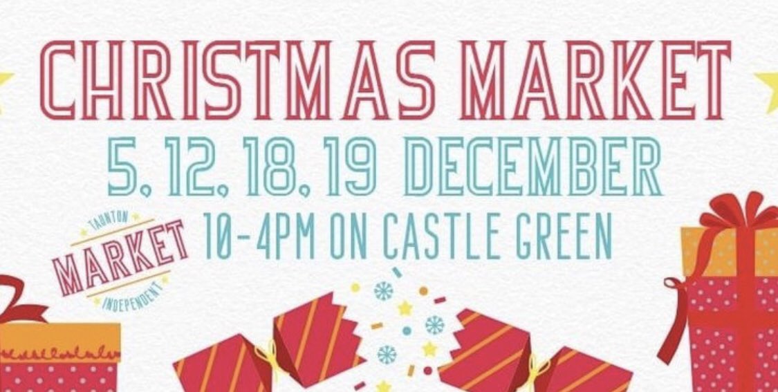 Just 4 reasons to add #TauntonIndieMarket to your diary this December 

1️⃣ Packed full of great Christmas gifts
2️⃣ Chance to explore #Somerset’s lovely county town
3️⃣ Free parking every Sunday
AND
4️⃣ 4 dates in Dec not just one 🎉

📆 5, 12, 18 &amp; 19 Dec
⏰ 10 - 4
📍 Castle Green