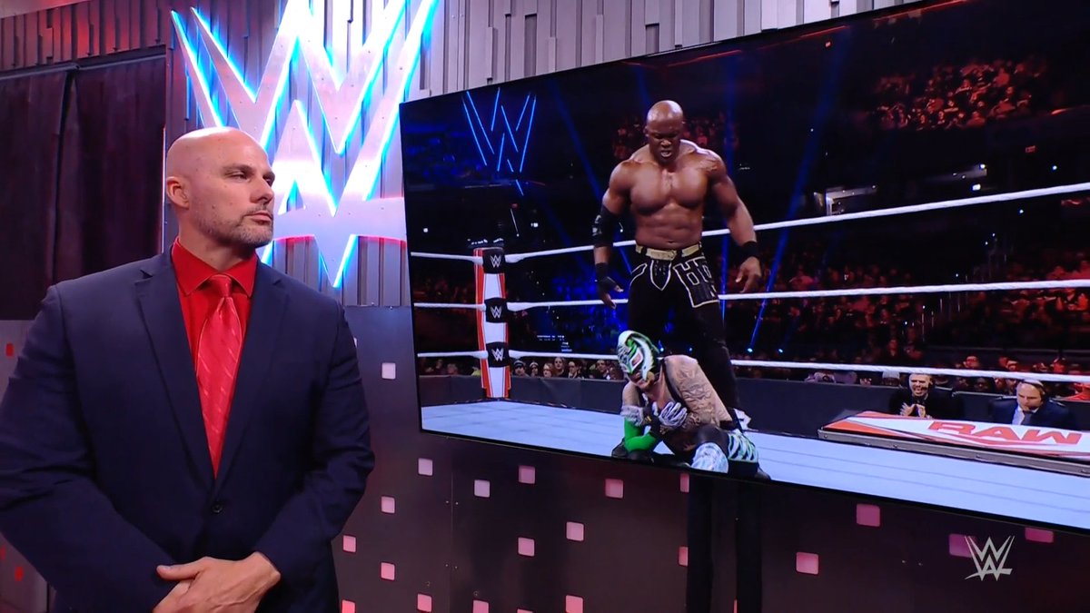ShifuTelevision's tweet photo. @ScrapDaddyAP let @reymysterio know that @fightbobby will be waiting for him TONIGHT on #WWERaw in a one-on-one encounter. 
       Bobby Lashley vs Rey Mysterio in tonight's main event. Who will be the goat here....Tune into Shifutv tonight @10:00pm for ##WWERaw💯💯. https://t.co/h12Hmu0ujD