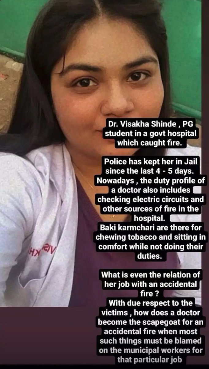 MedicosUnited's tweet photo. Ahmadnagar ICU fire incident . 
#shame
#justiceforDrvisakha https://t.co/yzfJ7z34fU