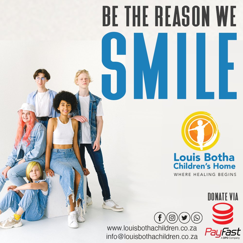 Be the reason we smile!
By supporting us monthly, not only are you ensuring that our children are cared for, but you are bringing them one step closer to the lives that they deserve 💙
No amount is too small - join our debit order pledge today!
louisbothachildren.co.za/debit-order/