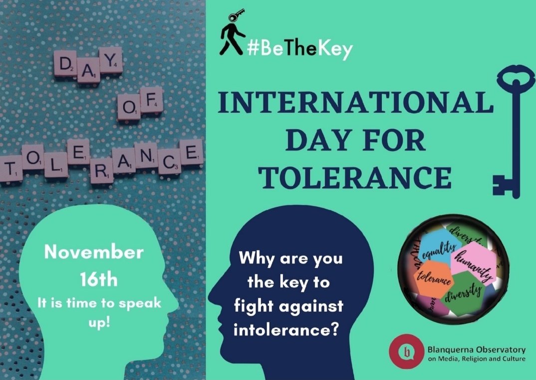 BeTheKey_'s tweet photo. Today is the International Day for Tolerance! 🤝🏼 At #BeTheKey, we are concerned about intolerance and countering hate speech and extremism to change the world for the better. Now, it is your turn: why are you the key to fighting against intolerance? 🗝🔑 #toleranceday https://t.co/peBiGmLgql