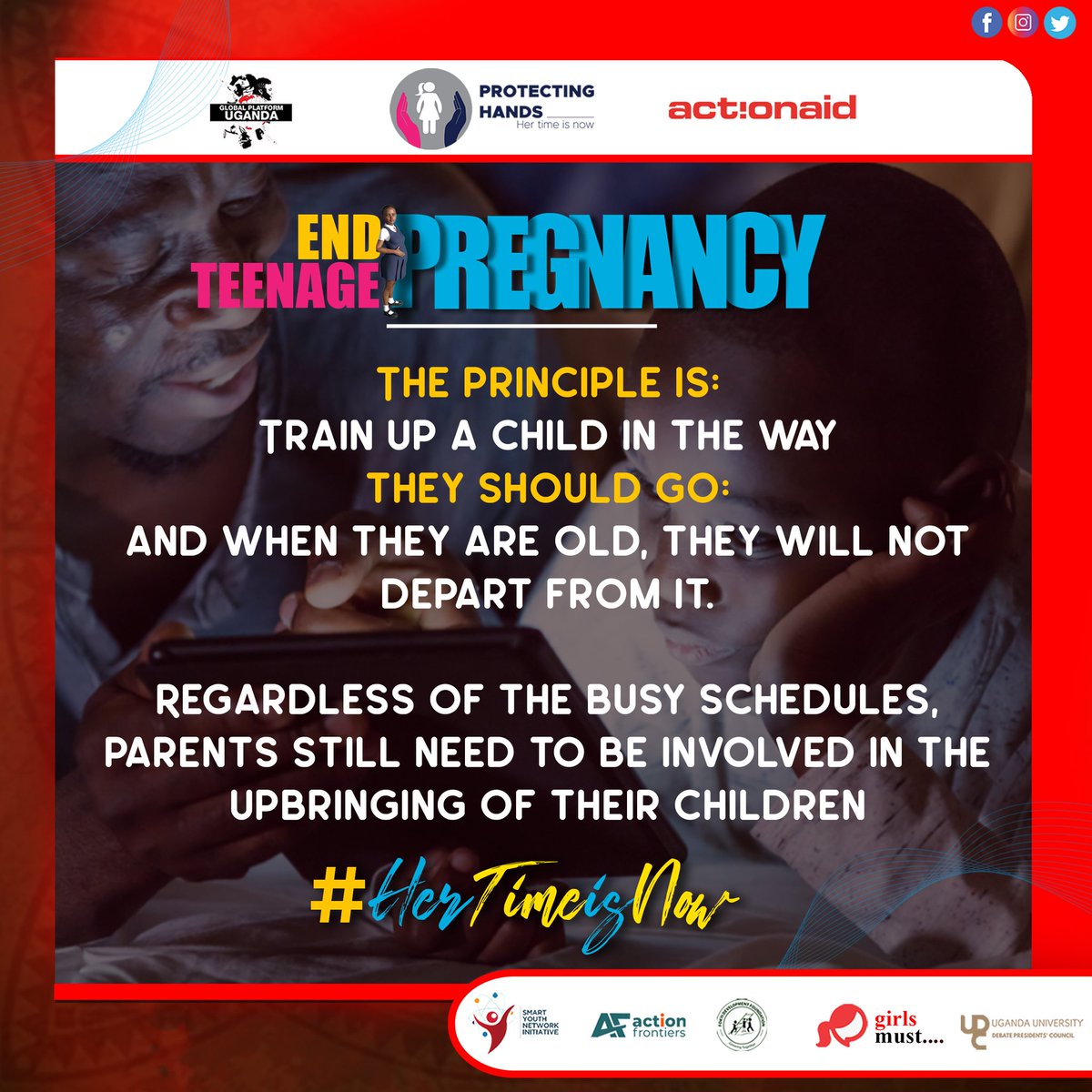 Hertimeisnoww's tweet photo. The principle is: Train up a child in the way they should go and when they are old, they will not depart from it.

Regardless of the busy schedules, Parents still need to be involved in the upbringing of their children. 
#Hertimeisnow
@FarajaAfricaFdn  @NYCofUganda @Educ_SportsUg https://t.co/b79DtP6nth