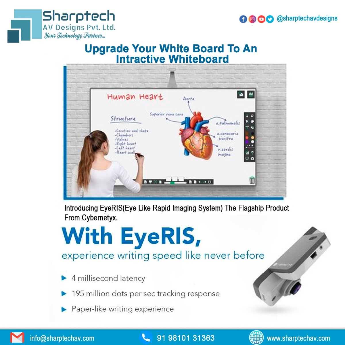 SharptechL's tweet photo. Transform your Simple White Board in Smart Board with touch screen feature in one go with unique EyeRis Interactive Device.
Call us to know more 9810131363
or visit us at https://t.co/vQwGl3JyLK
#SharpTech #classrooms #MeetingRoom #technology #opticaldevice #Delhi https://t.co/s4irvcBwzV