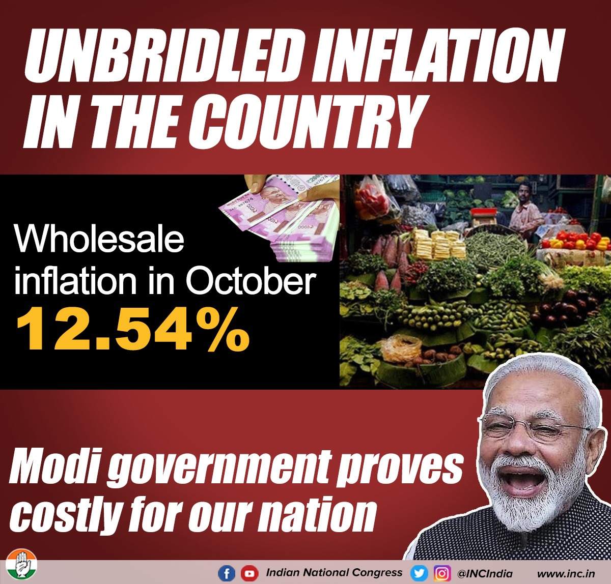 The Modi govt's war hasn't been on inflation but on our common people.

#BJPKiDarlingMehangai
#JanJagranAbhiyan