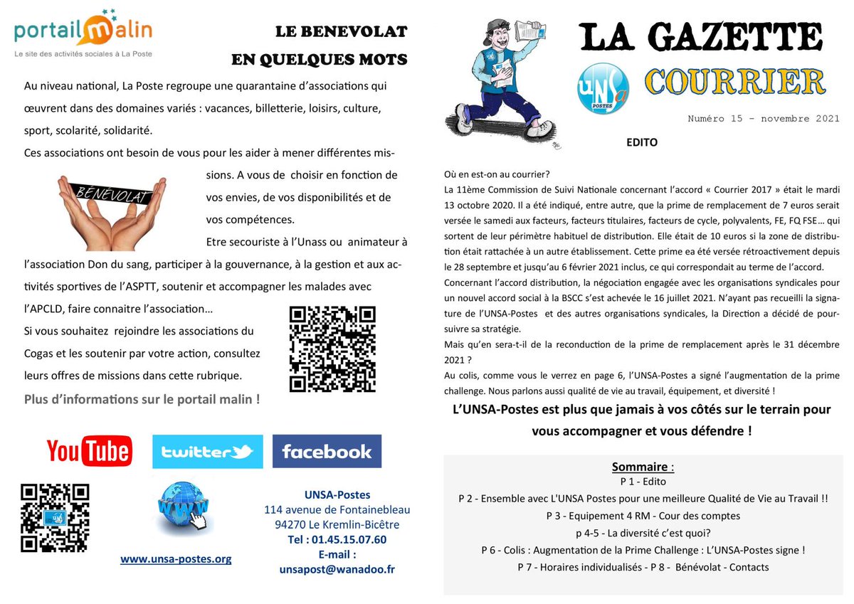 unsapostes's tweet photo. https://t.co/bjjKwjxhya La gazette #courrier de l'#unsa postes est parue ! A partager ! #laposte #unsa #courrier #facteurs #colis https://t.co/5zt41XETJB