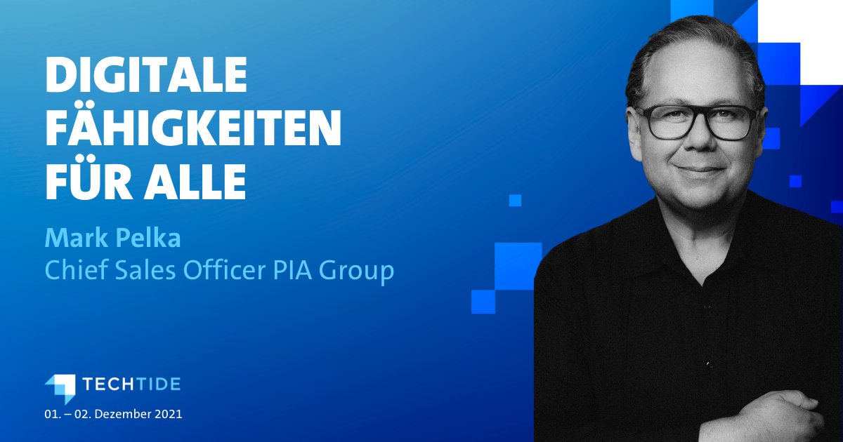Am 2. Dezember erwartet euch eine spannende Best Practice Session unter dem Titel "Digitale Fähigkeiten für alle". Mark Pelka (PIA Group) ist ein Sprecher der #TECHTIDE und in dieser Diskussionsrunde mit dabei! 🙌  

➡️ bit.ly/3vs9icD