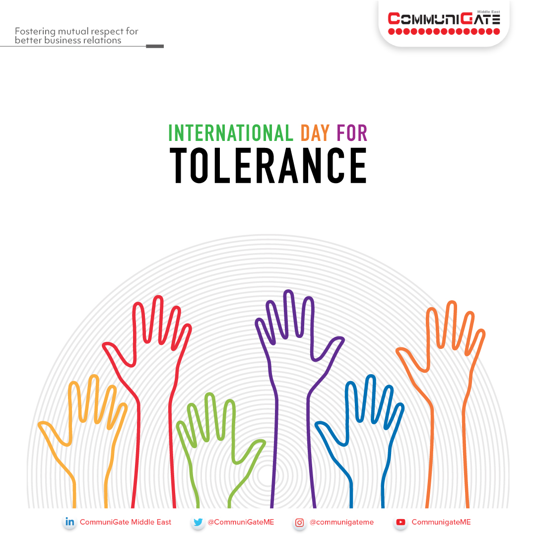 CommuniGateME's tweet photo. As we celebrate the strength and spirit of humanity on the occasion of #InterantionalDayForTolerance, #CommuniGate wishes everyone peace and happiness.
.
.
#InternationalToleranceDay #ToleranceDay2021 #Culture #Humanity #Tolerance #YearofTolerance #Diversity #UAE https://t.co/vgqiZVnDTd
