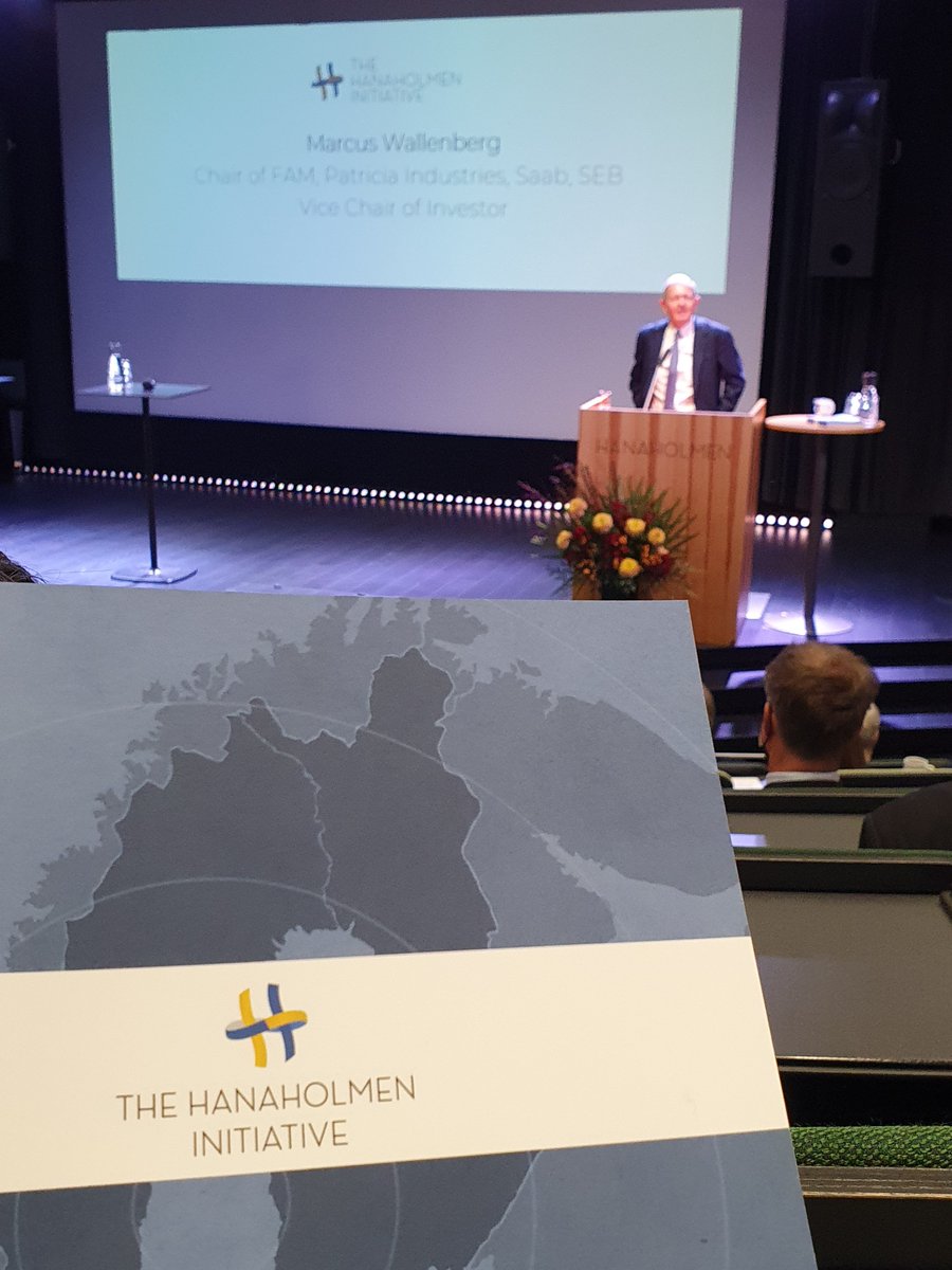 Under Marcus Wallenbergs anförande på #hanaholmeninitiative påpekar han hur privata aktörer har en nyckelroll i krisberedskapen - både den nationella och bilaterala. Det samma som vi säger i vår rapport Avsikter om krisberedskap i livsmedelskedjan.