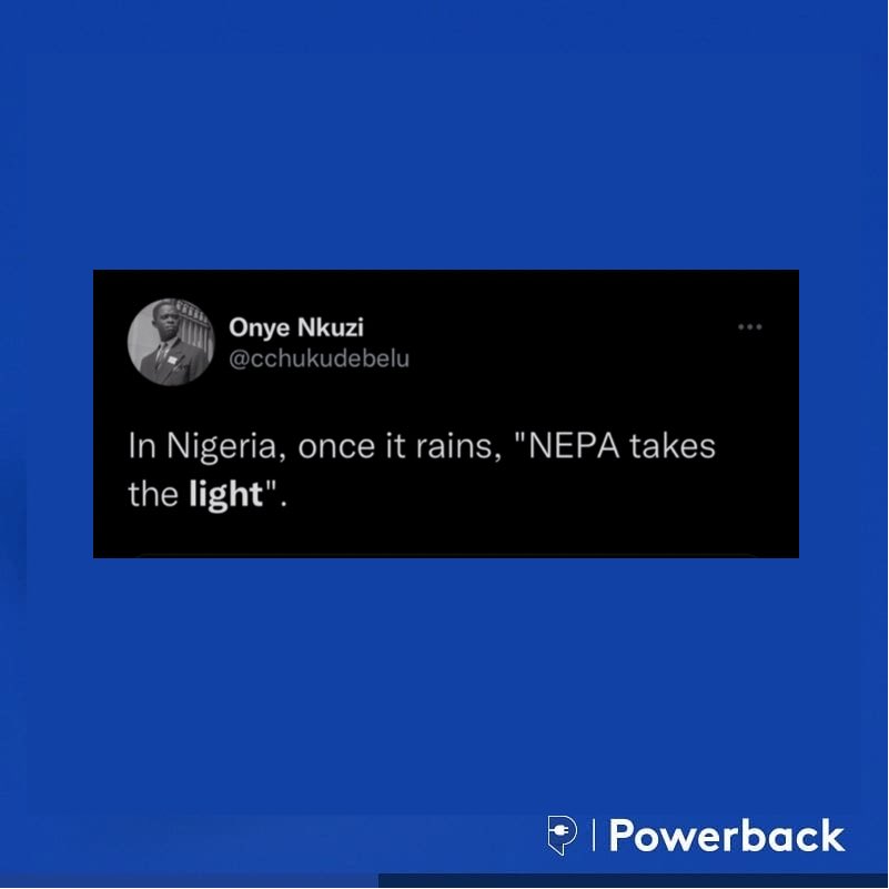 Powerbackhq's tweet photo. Folks that use Powerback never have to worry about this🥳🥳

https://t.co/LVN7n1gMBg to book a session to use electricity at one of our power stations today💙 https://t.co/CsmHRMpZvb